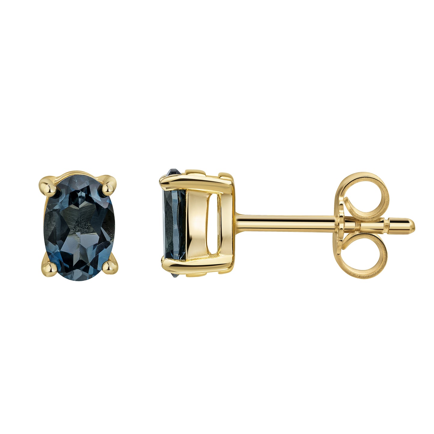 Ohrstecker 375 Gelbgold Blautopas 375/- Gold 0,7cm Blautopas beh.