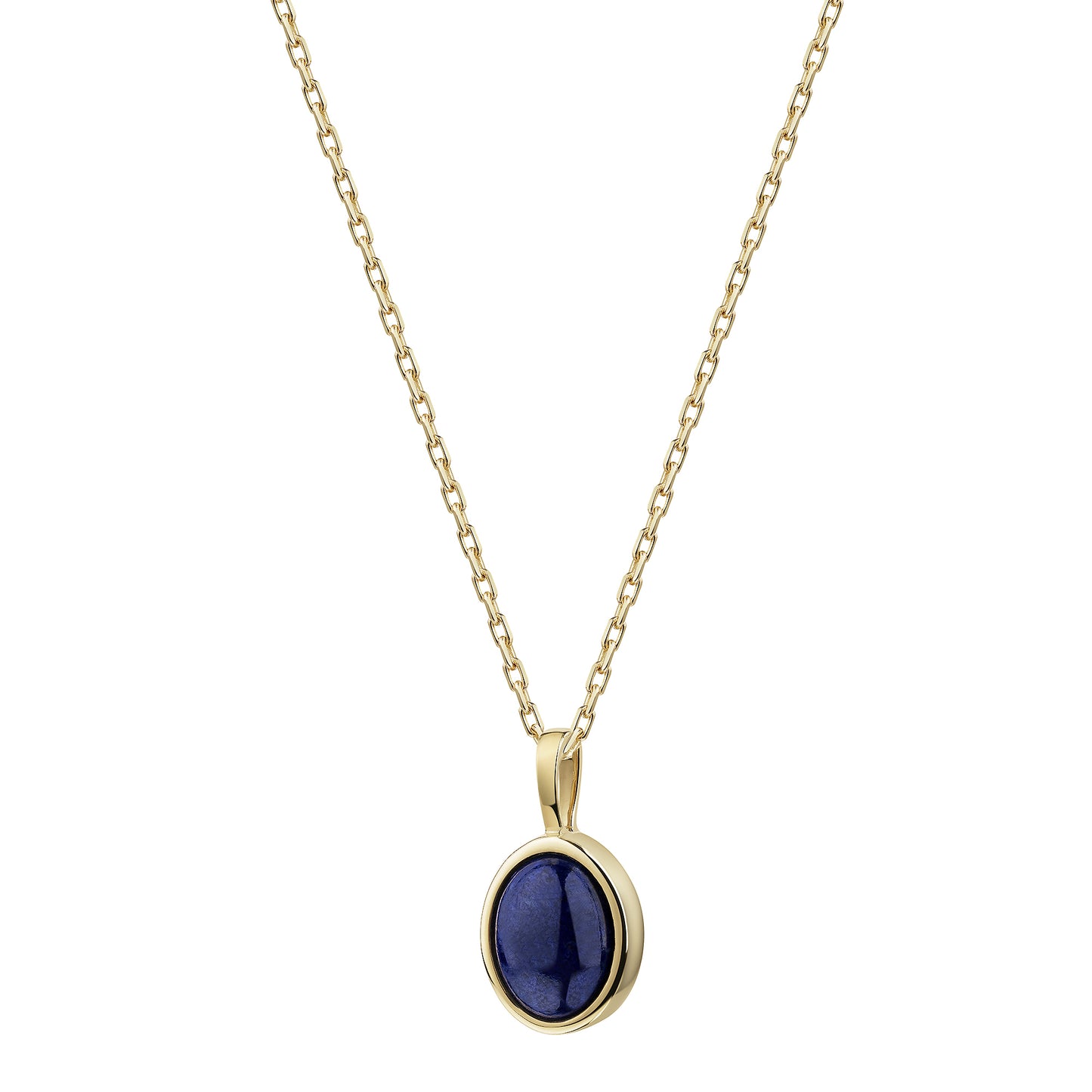 Anhänger mit Kette 375 Gelbgold Lapis Ankerkette 375/- Gold 42cm Lapislazuli