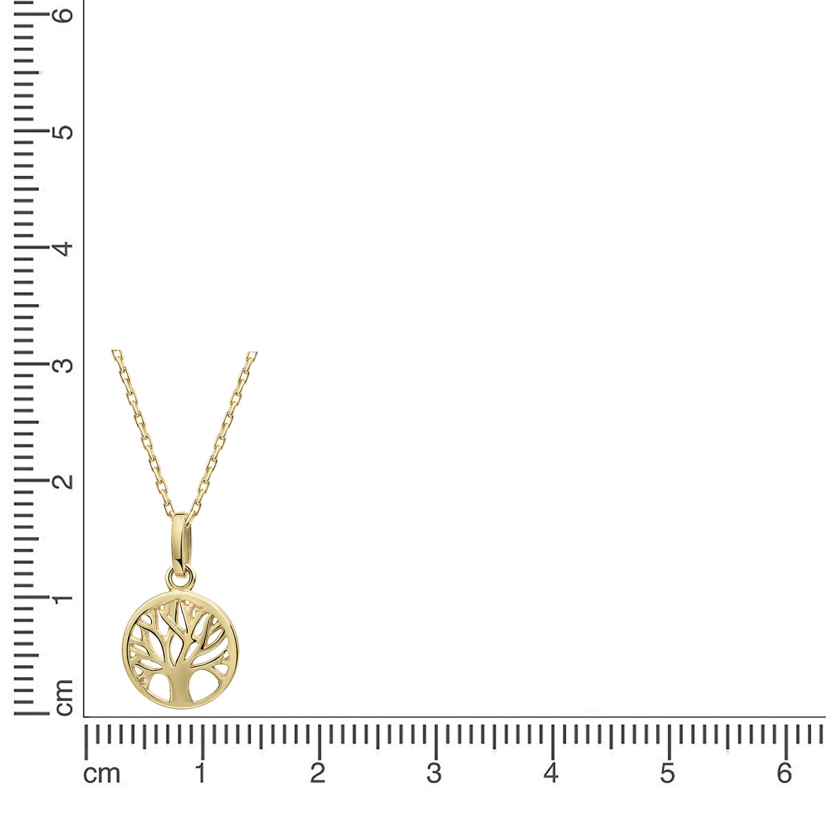 Anhänger mit Kette 375 Gelbgold Lebensbaum Ankerkette 375/- Gold 42cm ohne