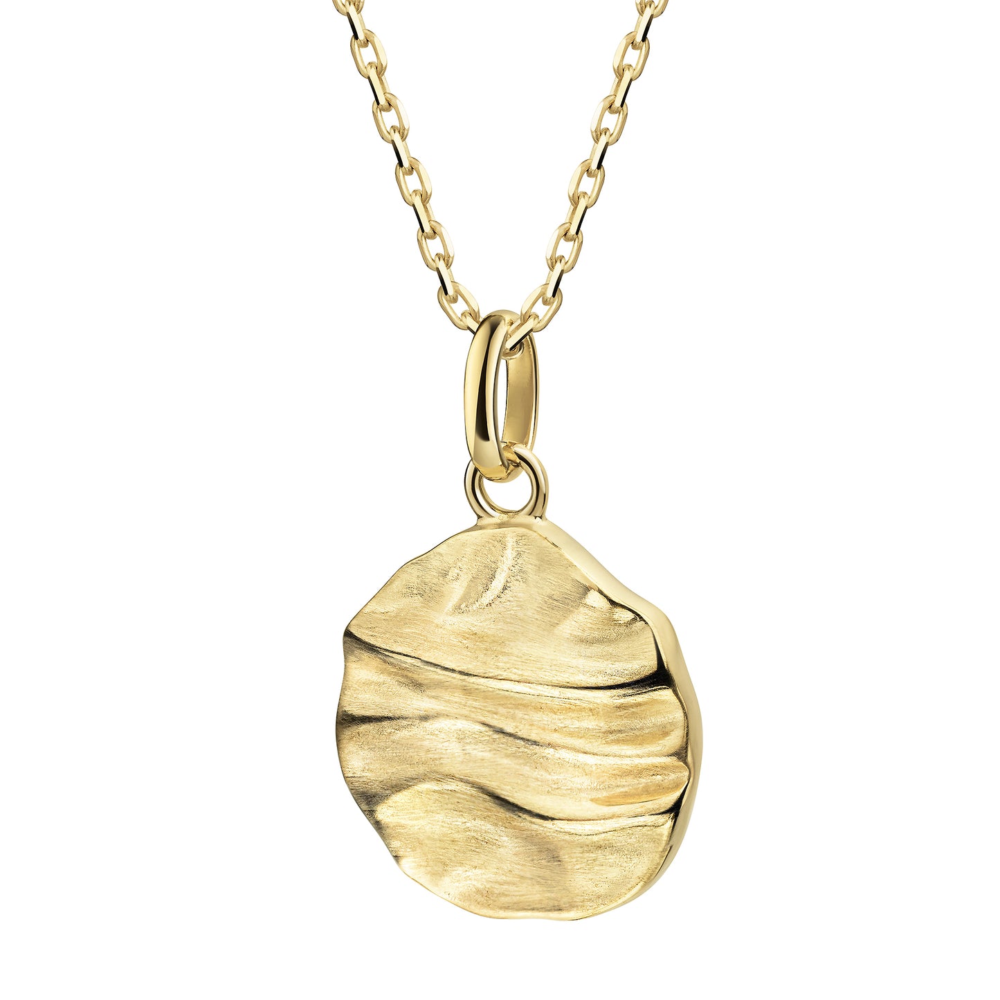 Anhänger mit Kette 375 Gelbgold Struktur Ankerkette 375/- Gold 42cm ohne