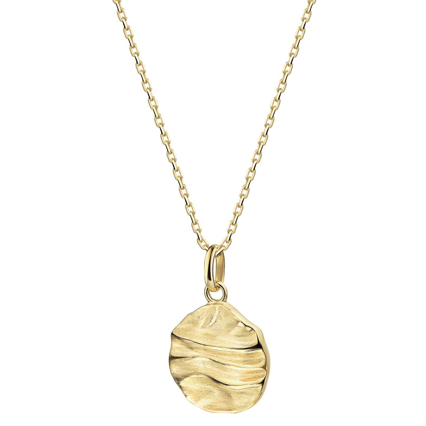 Anhänger mit Kette 375 Gelbgold Struktur Ankerkette 375/- Gold 42cm ohne