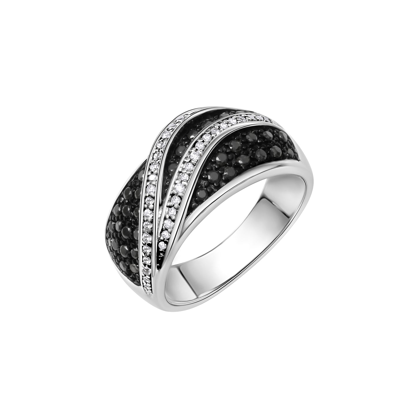 Ring 925 Silber rhodiniert mit Zirkonia 925/- Sterling Silber rhodiniert Zirkonia