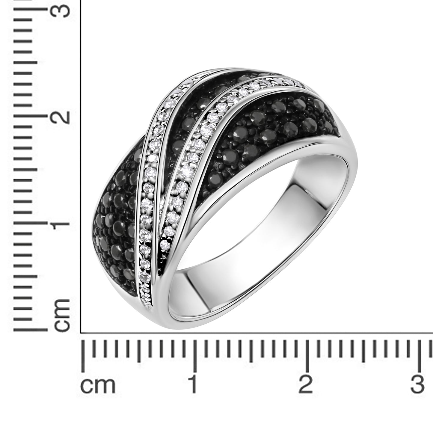 Ring 925 Silber rhodiniert mit Zirkonia 925/- Sterling Silber rhodiniert Zirkonia