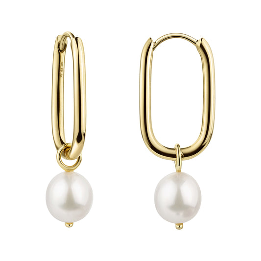 Creolen 925/- Sterling Silber vergoldet 2,4cm Zirkonia