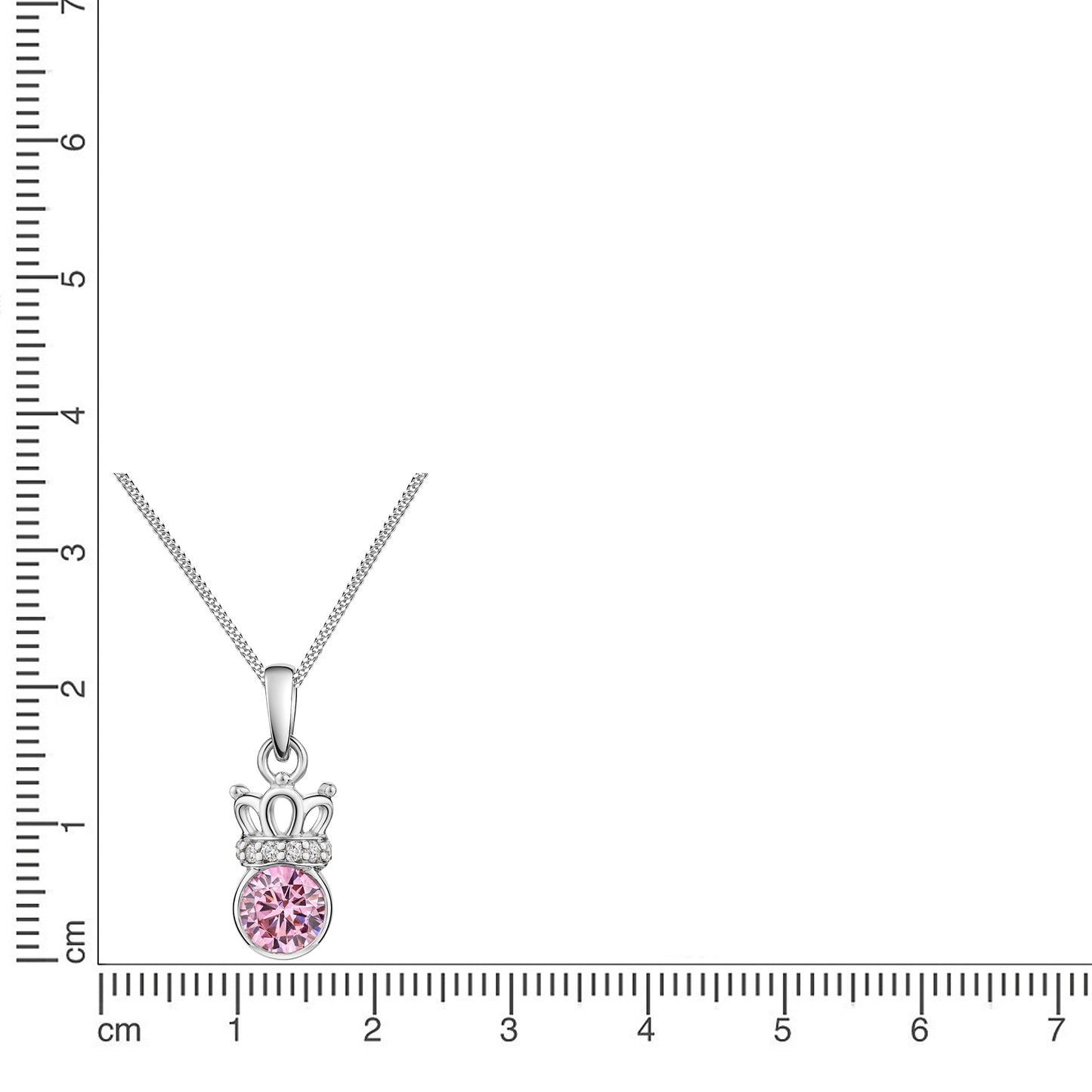 Anhänger mit Kette Panzerkette 925/- Sterling Silber rhodiniert 38,0cm Zirkonia