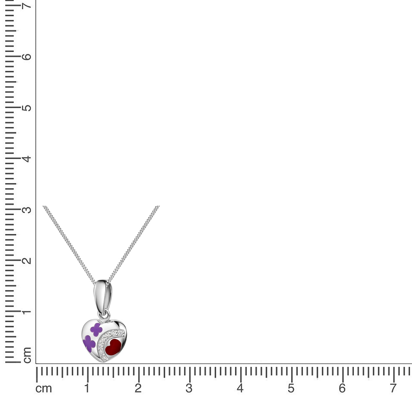 Anhänger mit Kette Panzerkette 925/- Sterling Silber rhodiniert 38,0cm Zirkonia