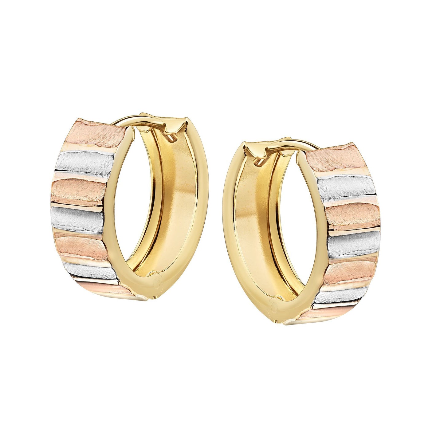 Ohrring 375 Gelbgold tricolor 375/- Gold 1,4cm ohne
