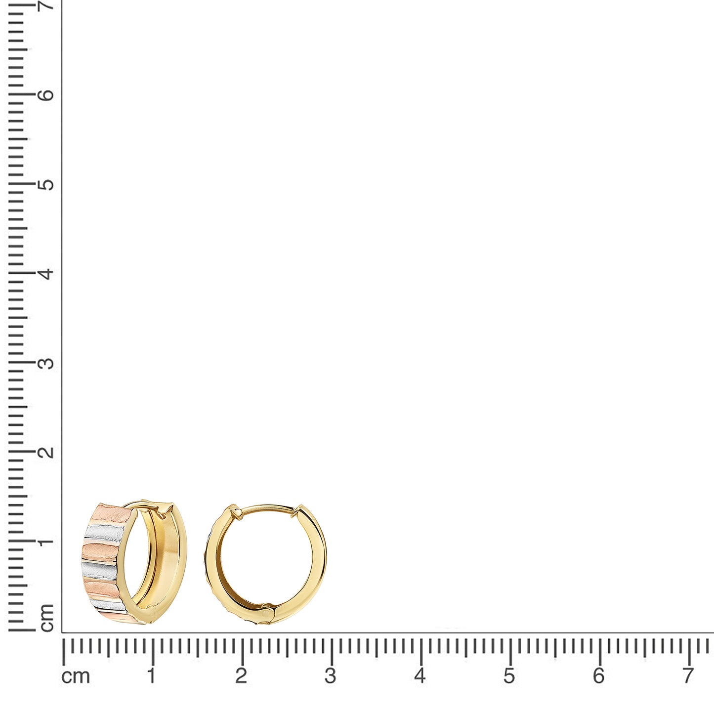 Ohrring 375 Gelbgold tricolor 375/- Gold 1,4cm ohne