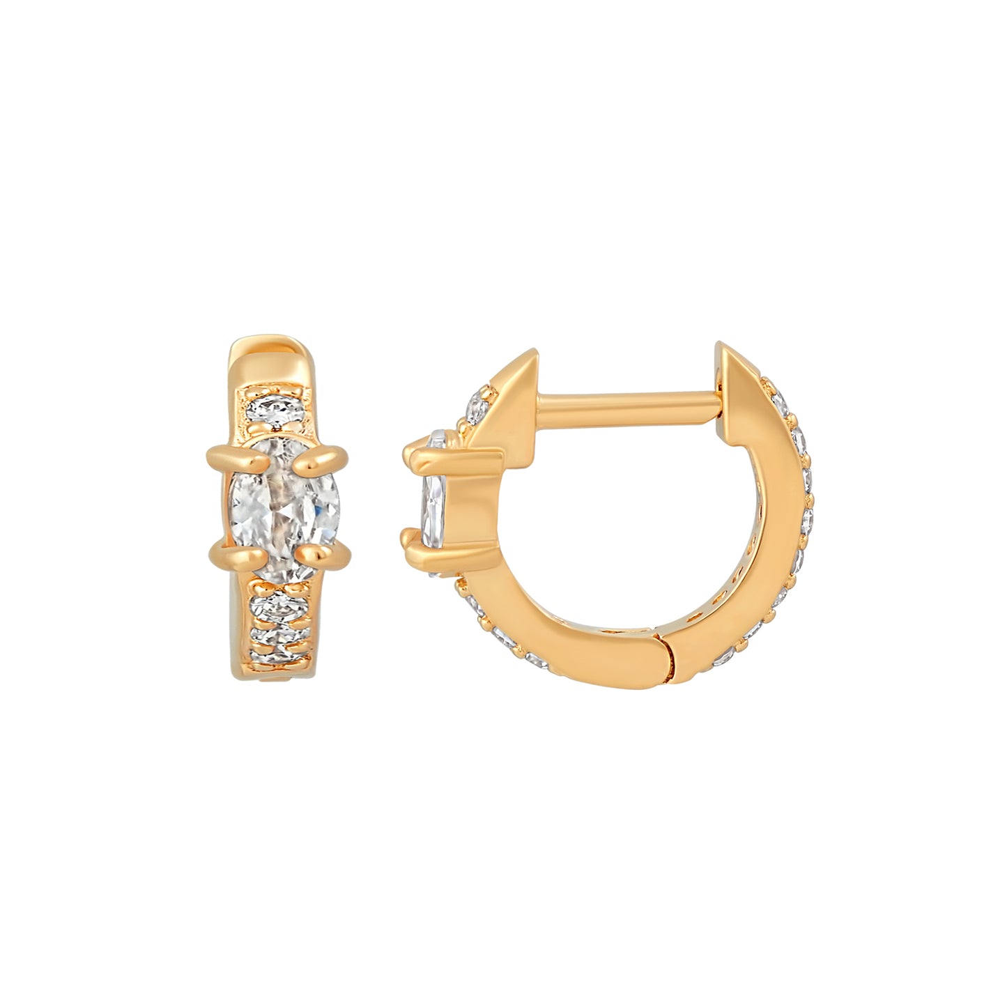cai Creole 925/- Sterling Silber vergoldet 0,9cm Zirkonia