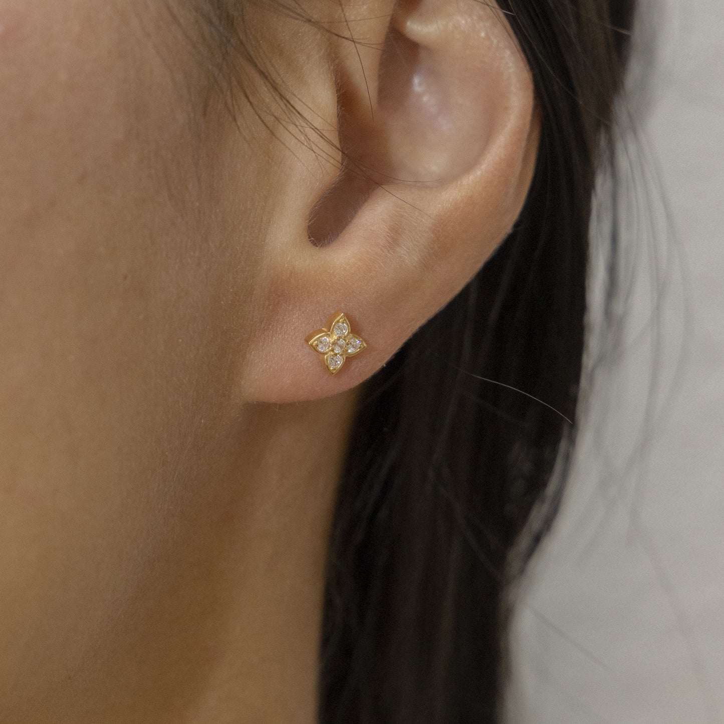 cai Ohrstecker 925/- Sterling Silber vergoldet 1,2cm Zirkonia