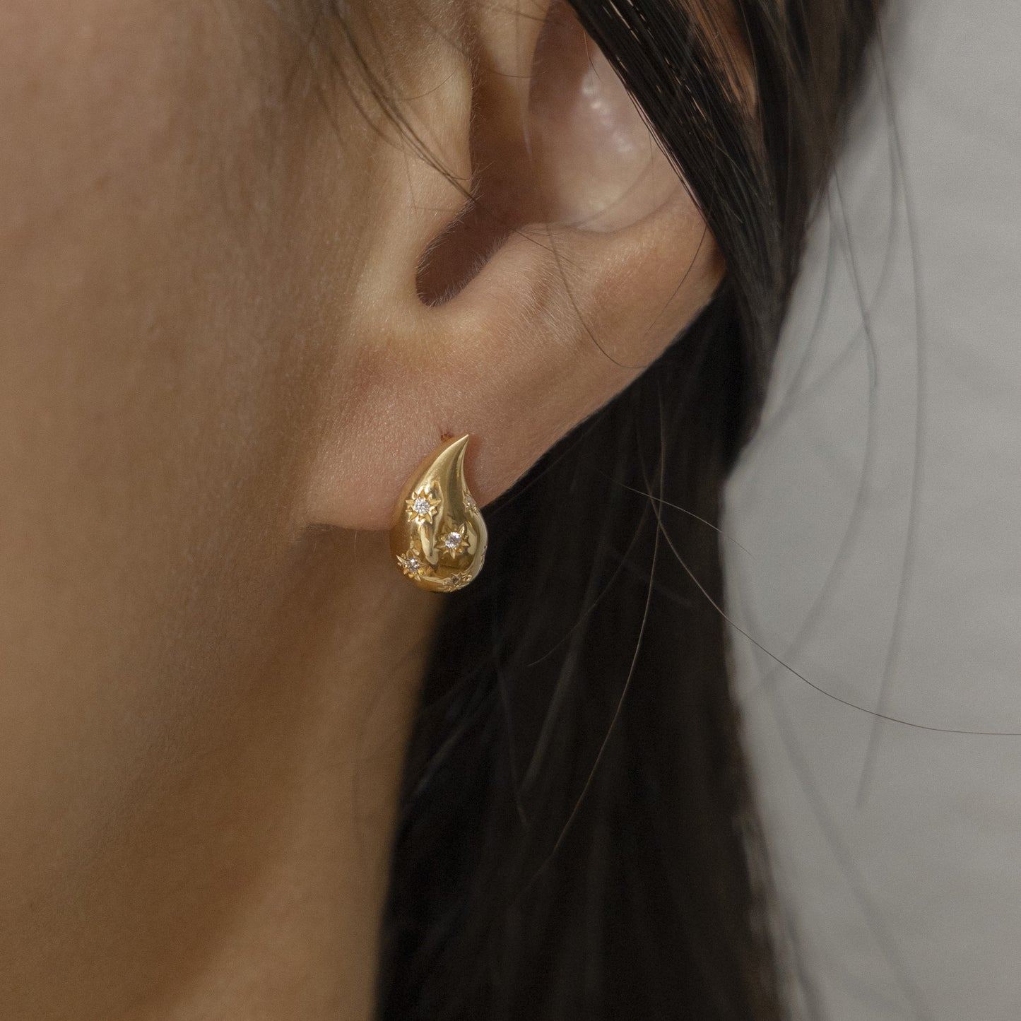 cai Ohrstecker 925/- Sterling Silber vergoldet 1,2cm Zirkonia