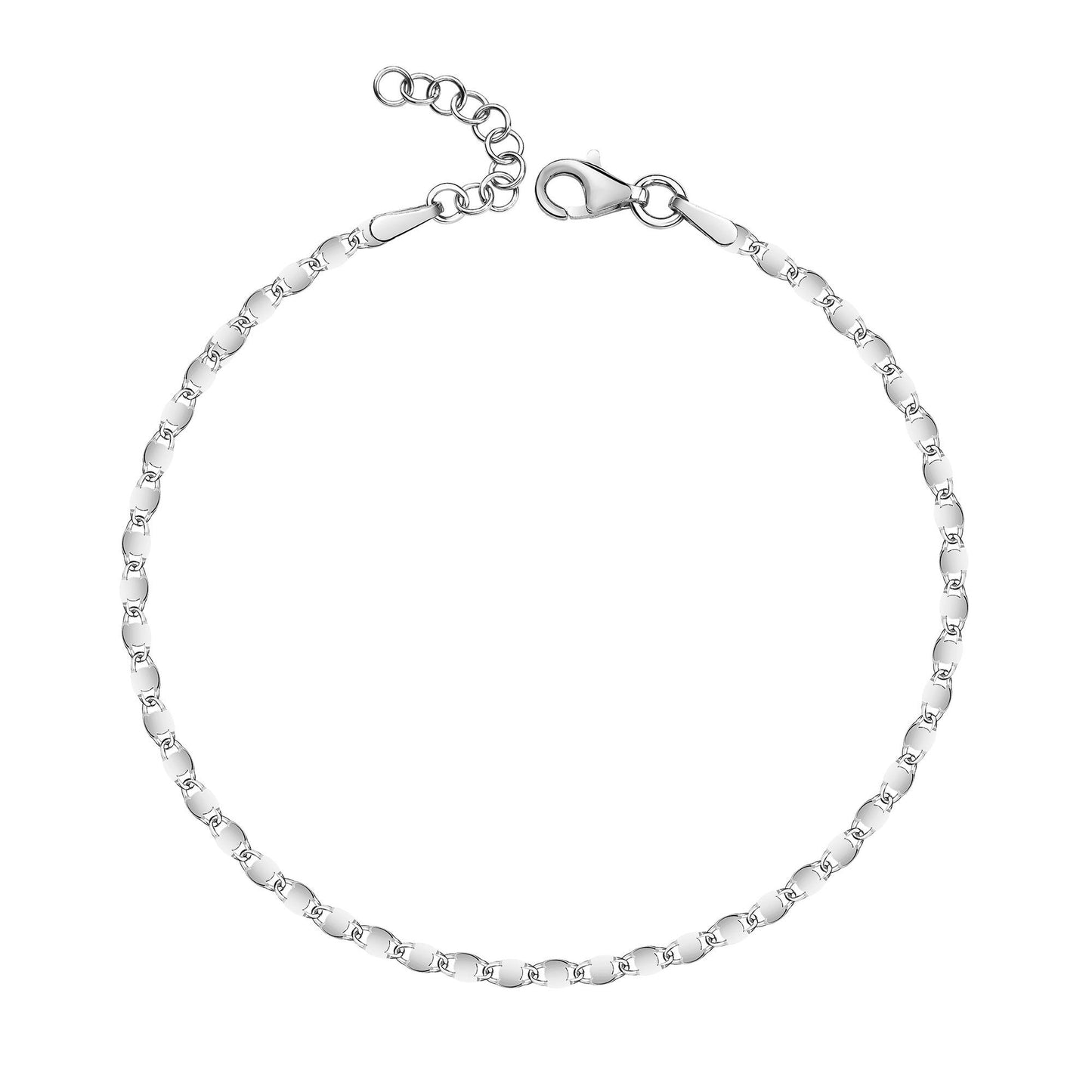 Armband 925 Silber rhodiniert Himbeerkette 925/- Sterling Silber rhodiniert 17cm Zirkonia