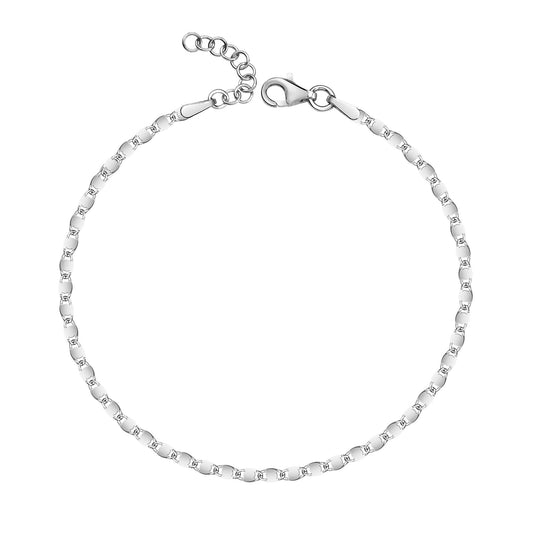 Armband 925 Silber rhodiniert Himbeerkette 925/- Sterling Silber rhodiniert 17cm Zirkonia