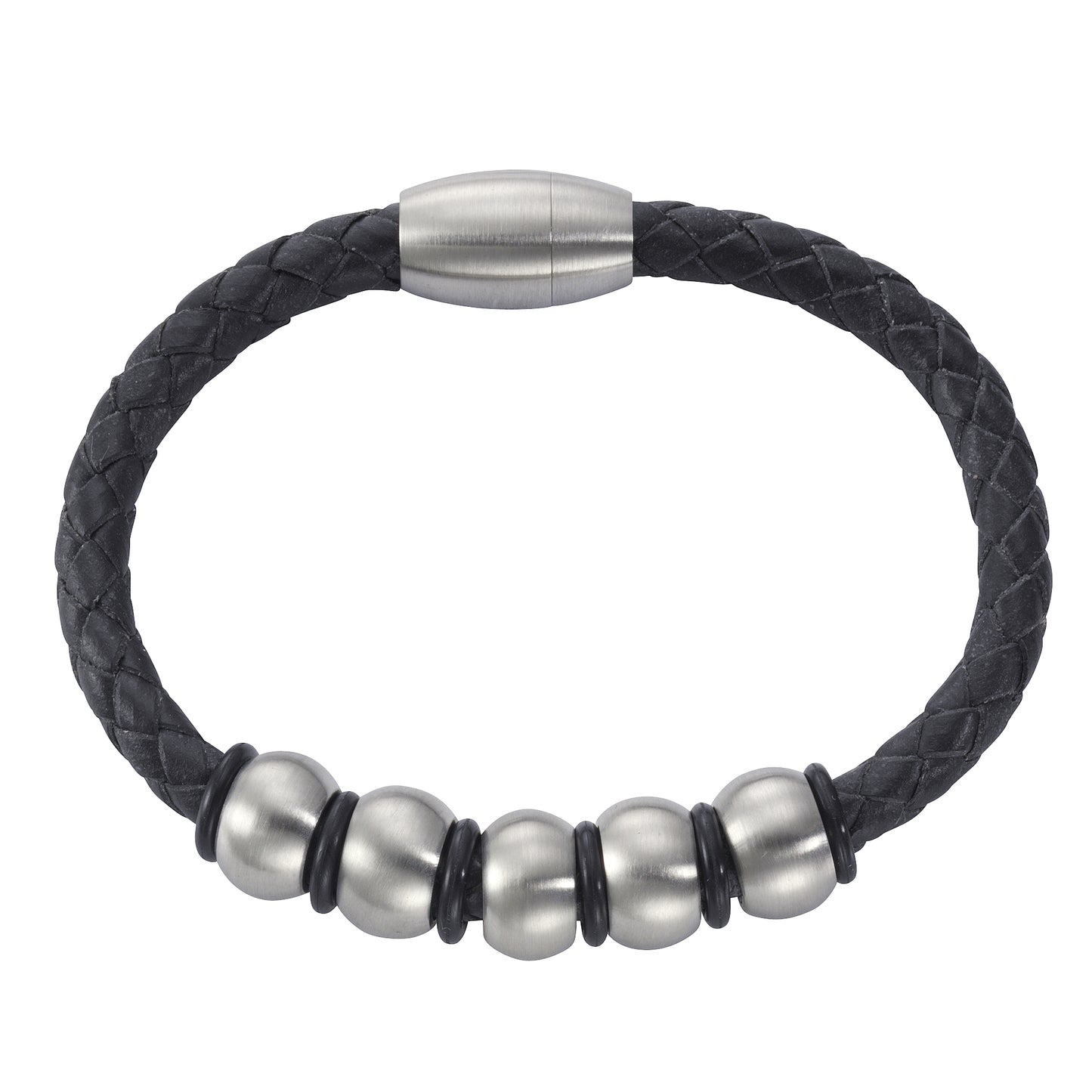 Armband Lederband Edelstahl 21cm