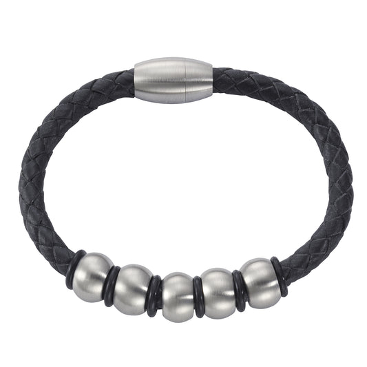 Armband Lederband Edelstahl 21cm