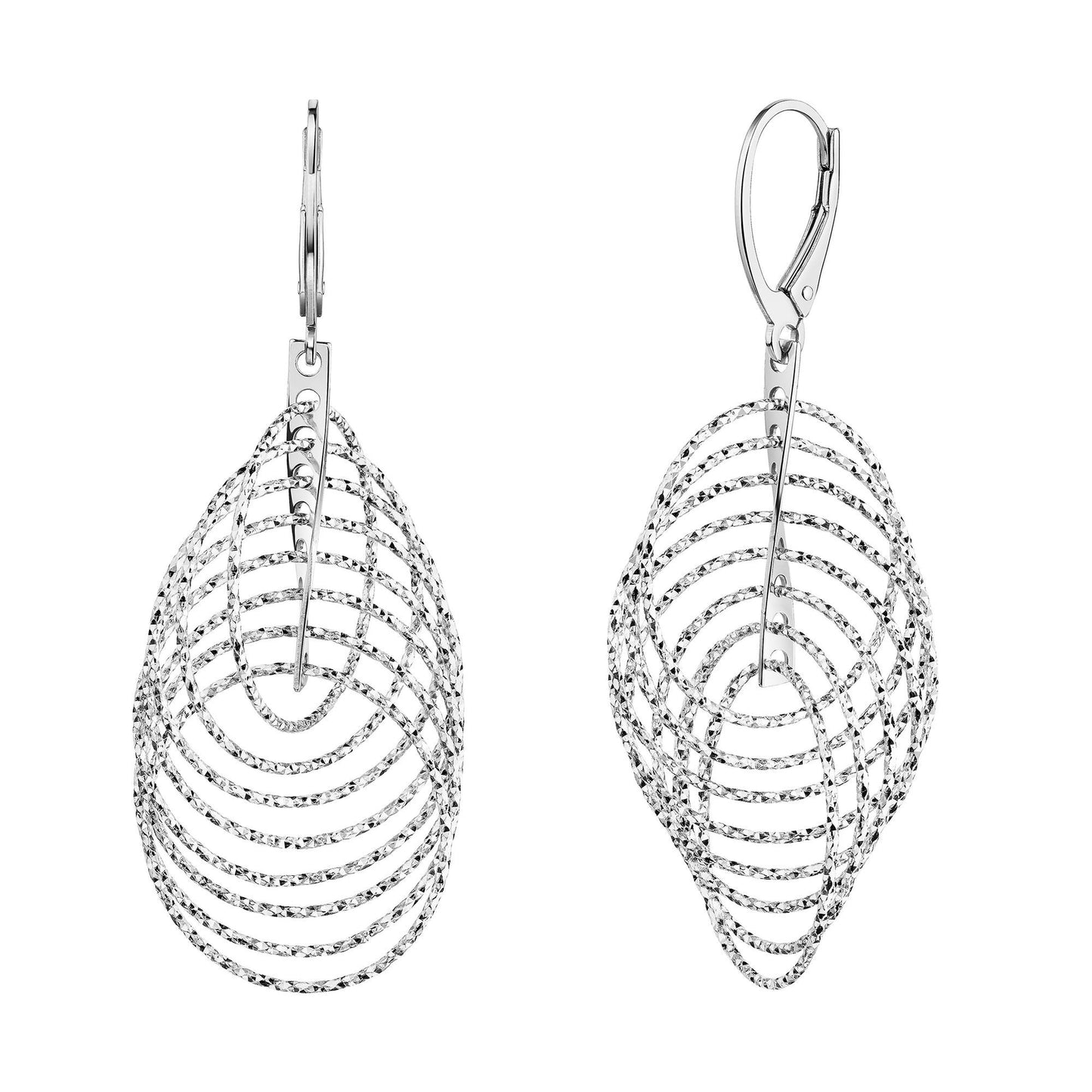 Ohrhänger 925 Sterling Silber rhodiniert 925/- Sterling Silber rhodiniert 5,8cm Zirkonia