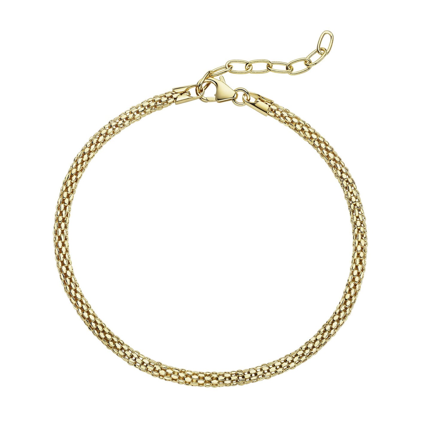 Armband 925 Silber vergoldet Himbeerkette 925/- Sterling Silber vergoldet 18cm ohne