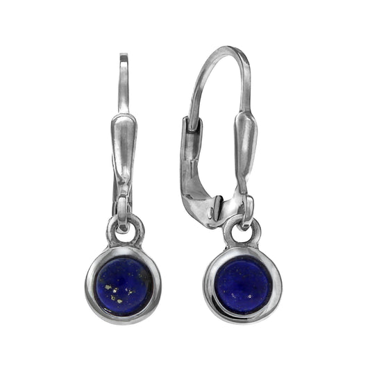 Ohrhänger 925/- Sterling Silber rhodiniert 2,3cm Lapislazuli