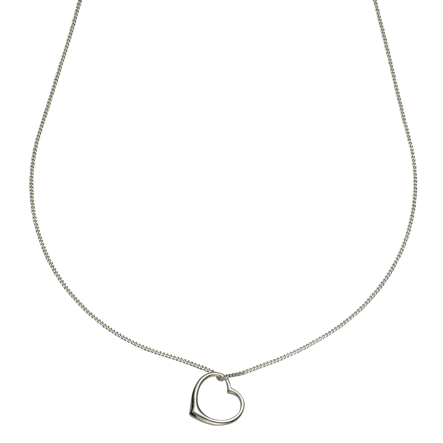 Anhänger mit Kette Flachpanzerkette 925/- Sterling Silber 45cm ohne