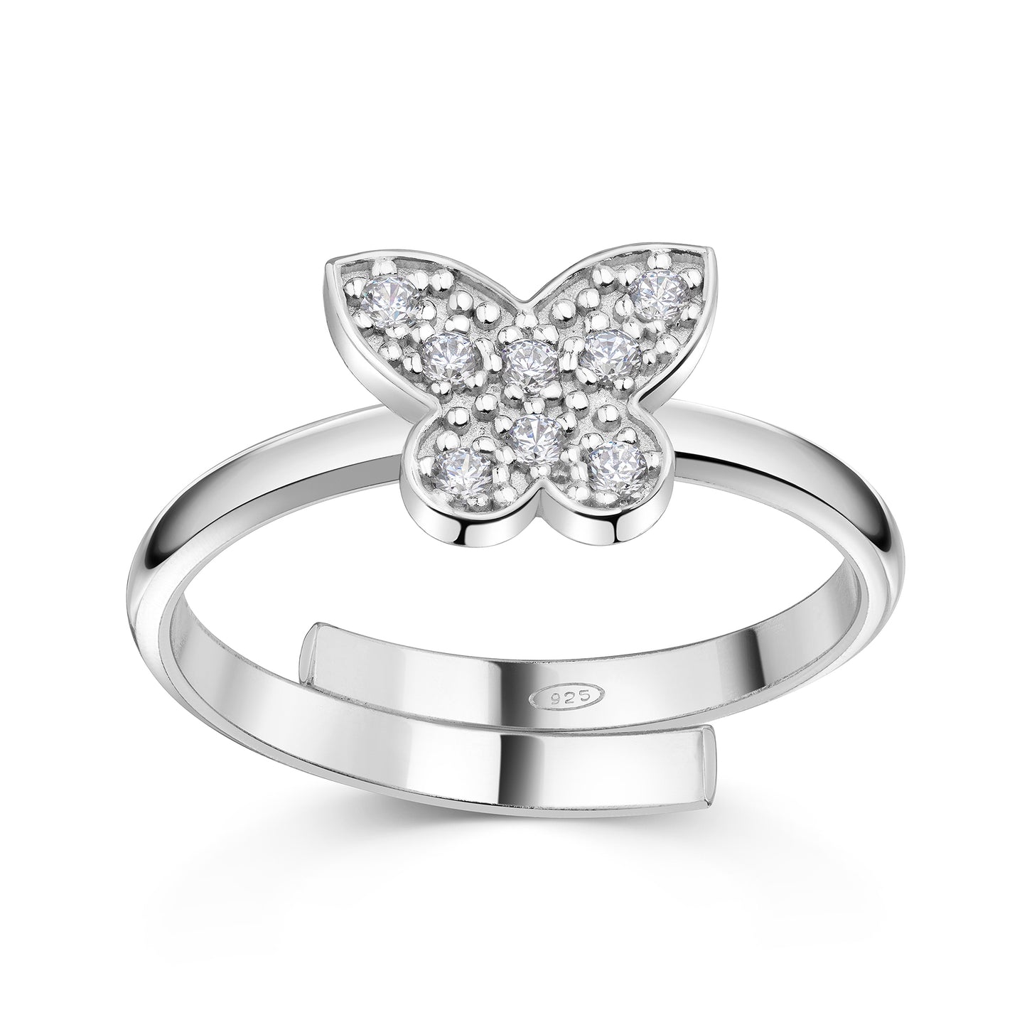 Ring 925/- Sterling Silber rhodiniert 0,60cm Zirkonia