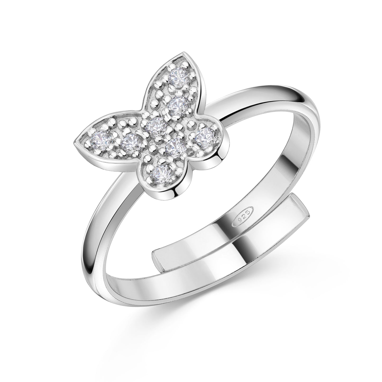 Ring 925/- Sterling Silber rhodiniert 0,60cm Zirkonia