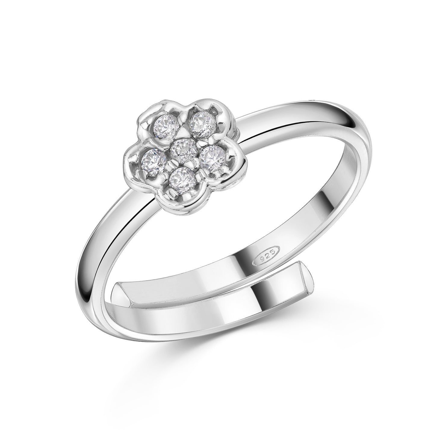 Ring 925/- Sterling Silber rhodiniert 0,60cm Zirkonia