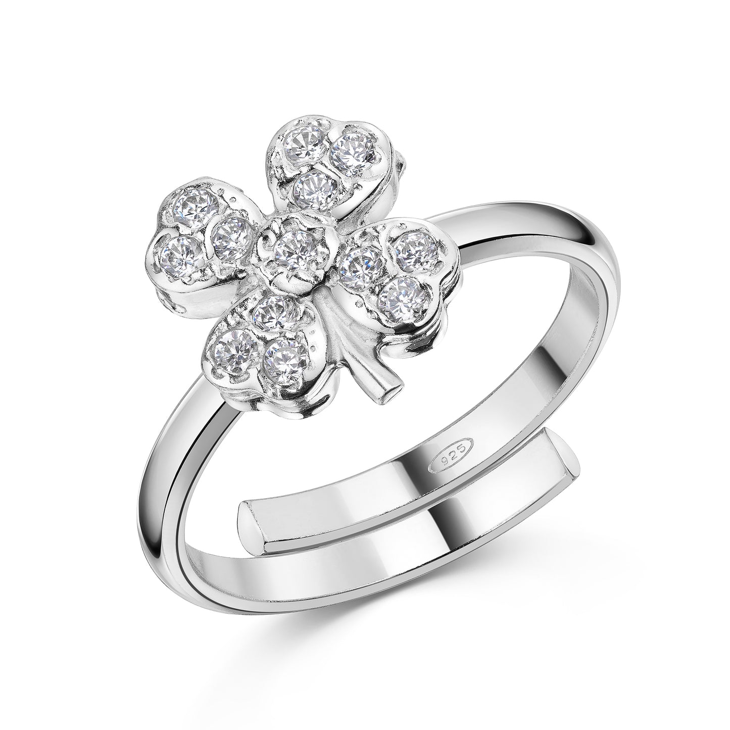 Ring 925/- Sterling Silber rhodiniert 1,00cm Zirkonia