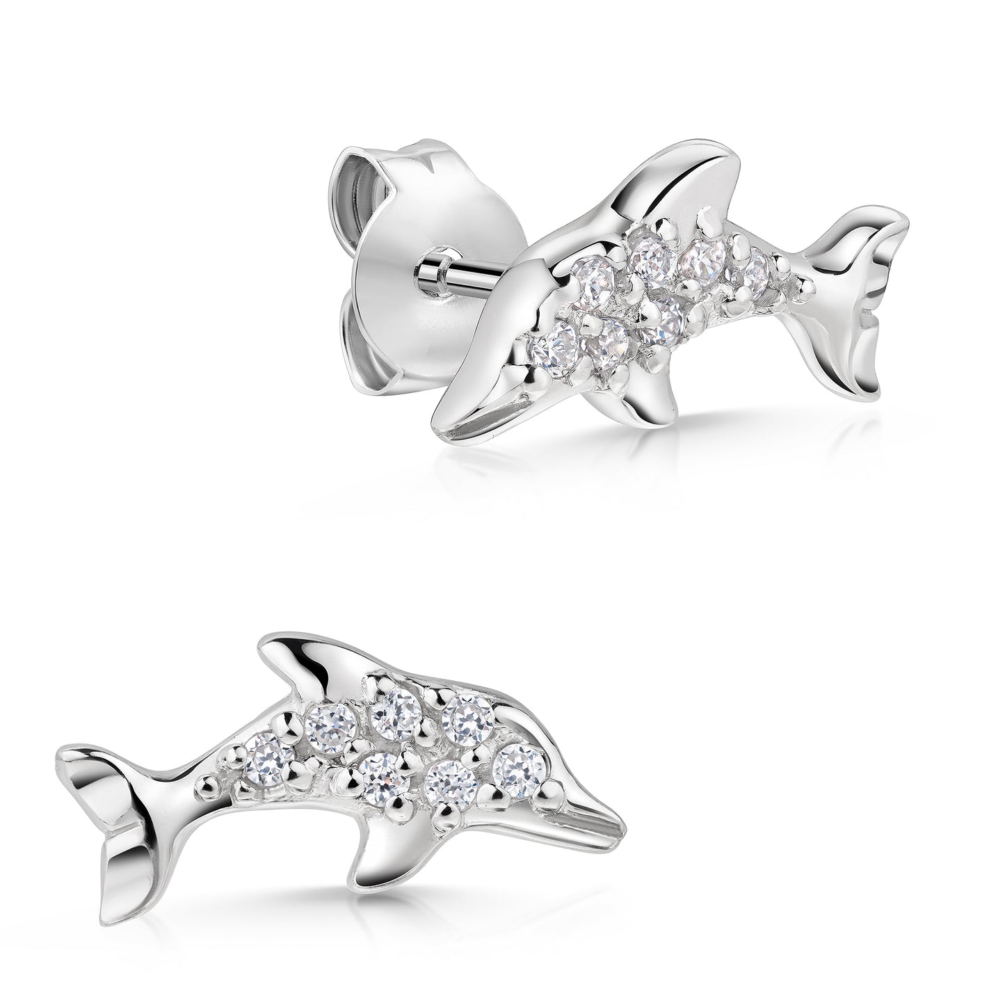 Ohrstecker 925/- Sterling Silber rhodiniert 0,5cm Zirkonia