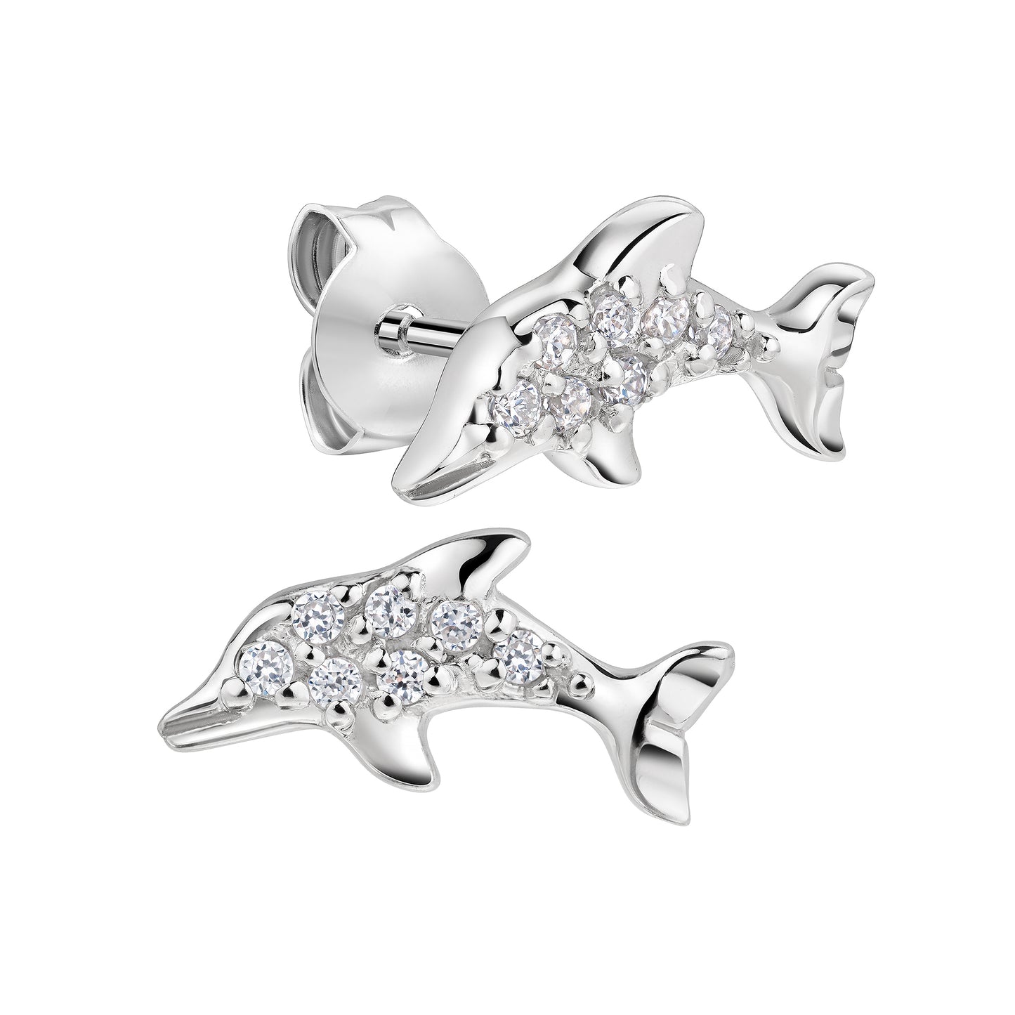 Ohrstecker 925/- Sterling Silber rhodiniert 0,5cm Zirkonia