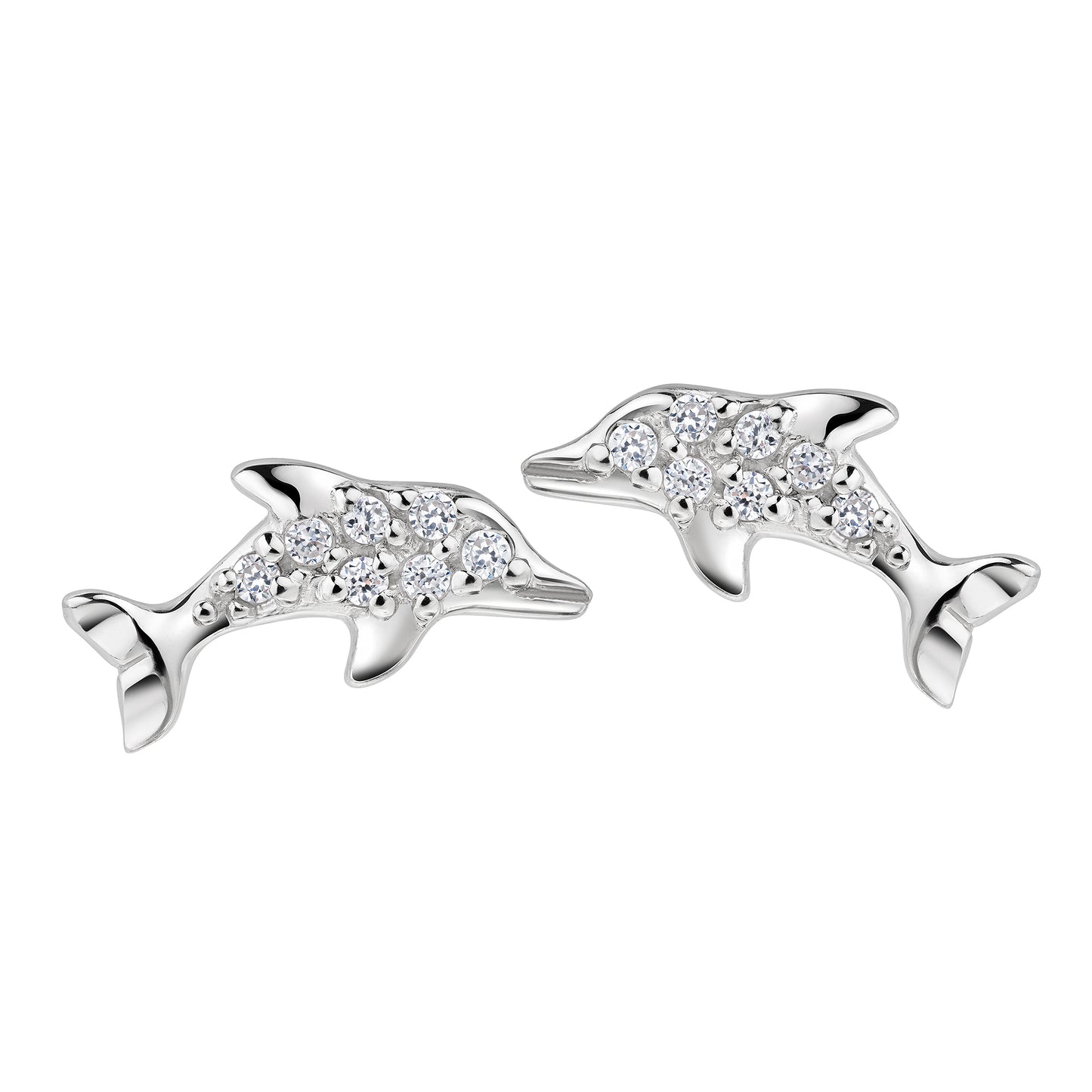 Ohrstecker 925/- Sterling Silber rhodiniert 0,5cm Zirkonia