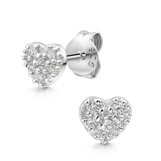 Ohrstecker 925/- Sterling Silber rhodiniert 0,50cm Zirkonia