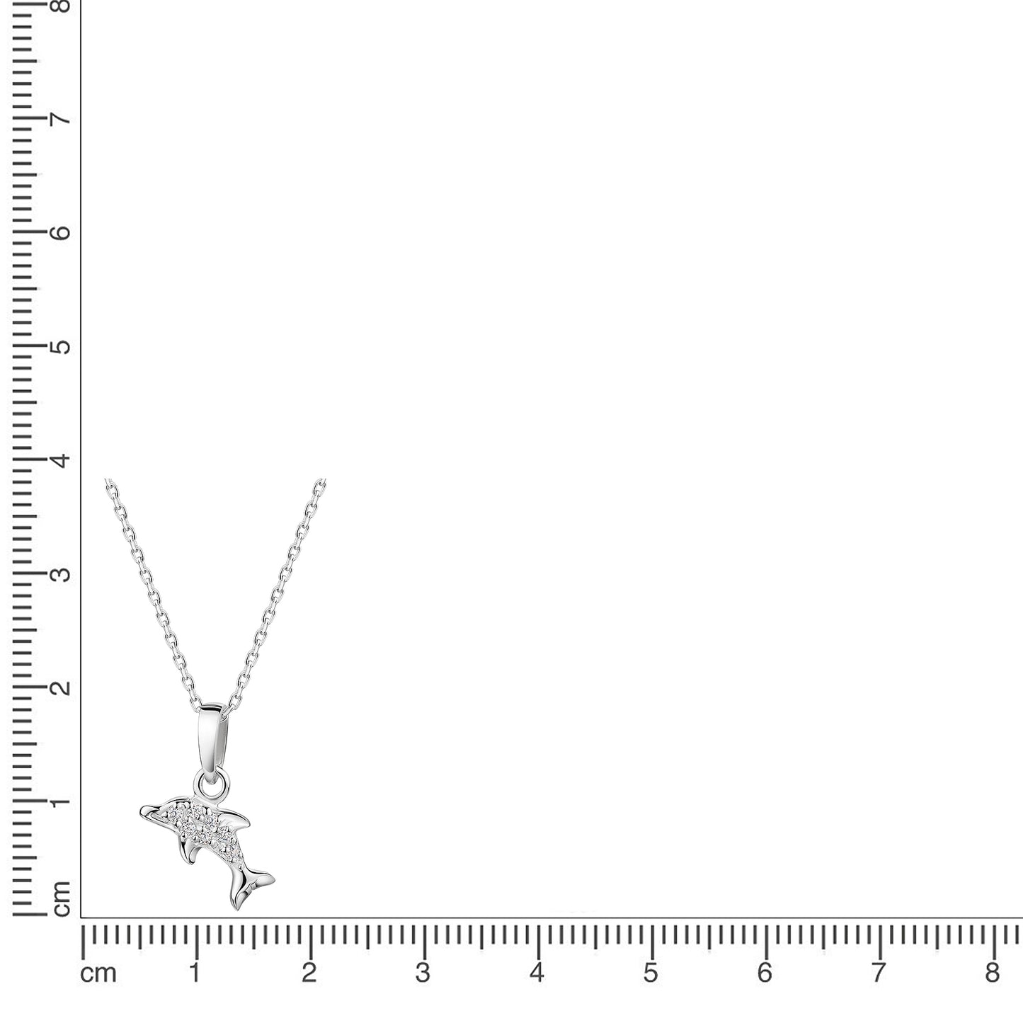 Anhänger mit Kette Ankerkette 925/- Sterling Silber rhodiniert 35+4cm Zirkonia