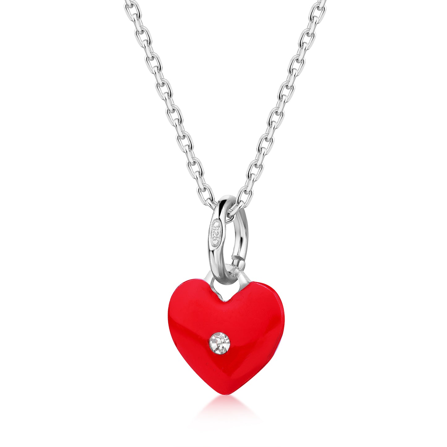 Anhänger mit Kette Ankerkette 925/- Sterling Silber rhodiniert 35+4cm Kristall