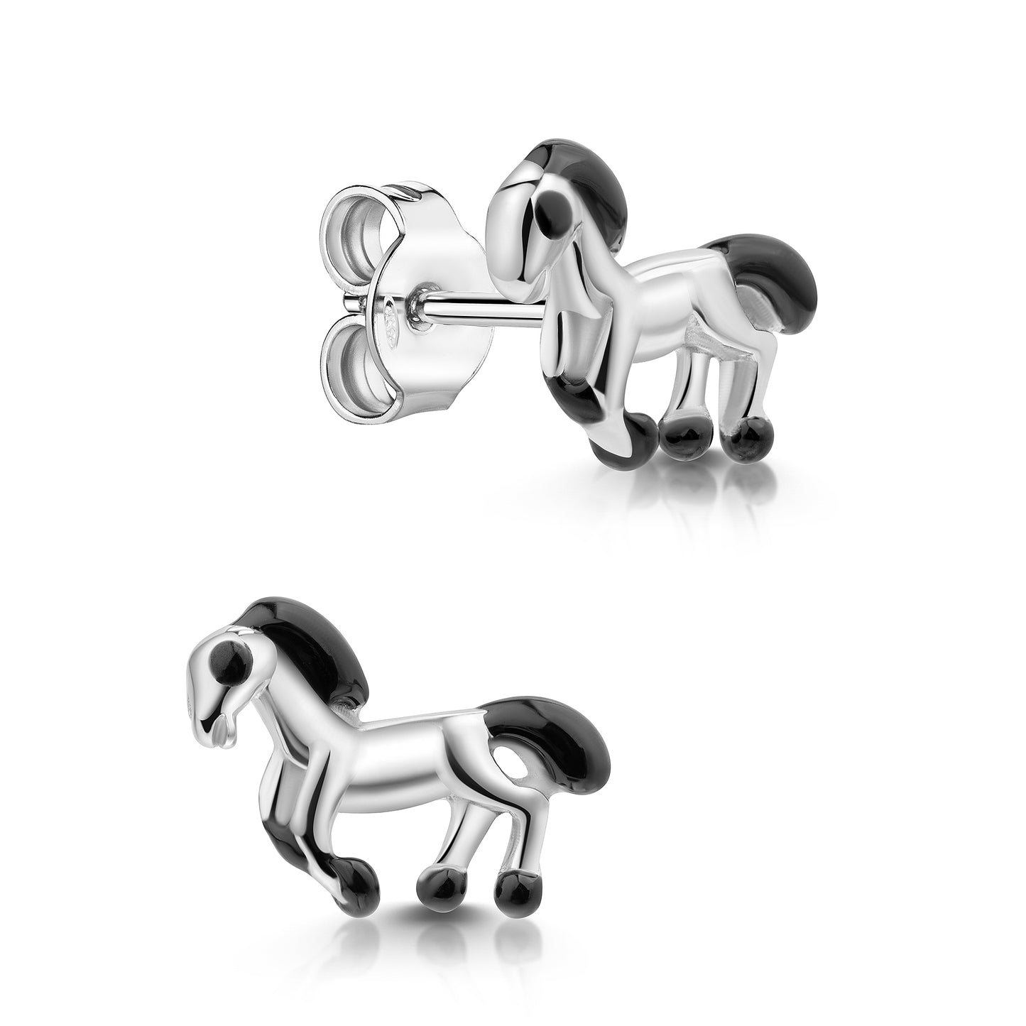 Ohrstecker 925/- Sterling Silber rhodiniert 1,0cm