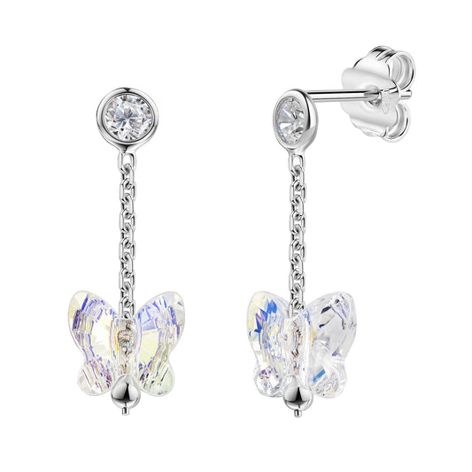 Ohrstecker 925/- Sterling Silber rhodiniert 2,00cm Kristall