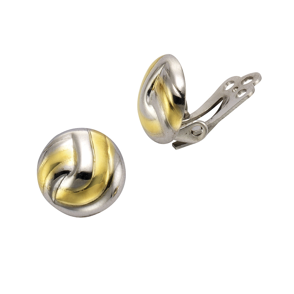 Ohrclip 925/- Sterling Silber vergoldet (teil) 1,4cm