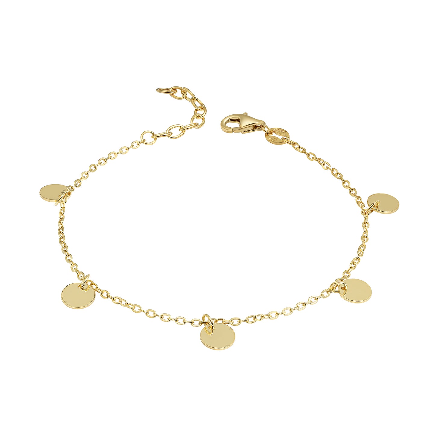 Armband Ankerkette 925/- Sterling Silber vergoldet 20,0cm