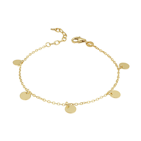 Armband Ankerkette 925/- Sterling Silber vergoldet 20,0cm