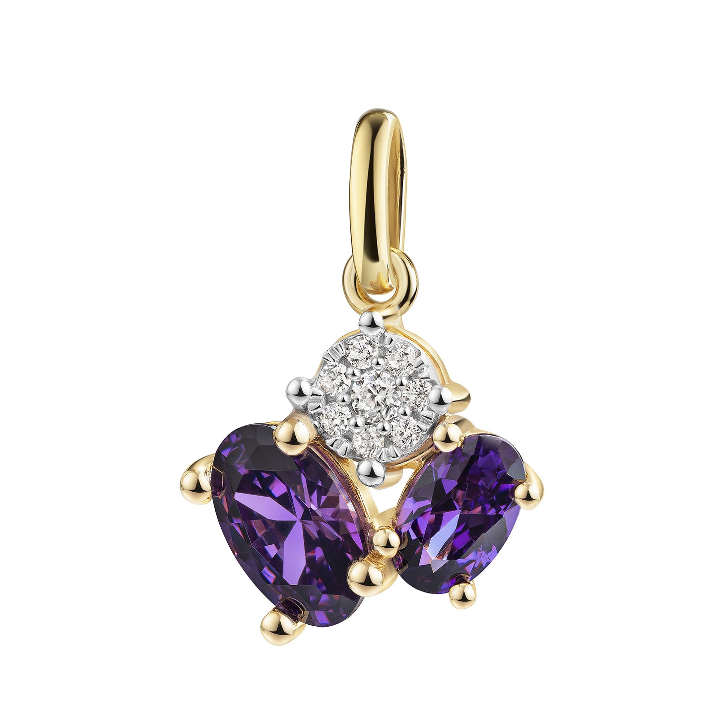Anhänger 375/- Gold 1,4cm Amethyst