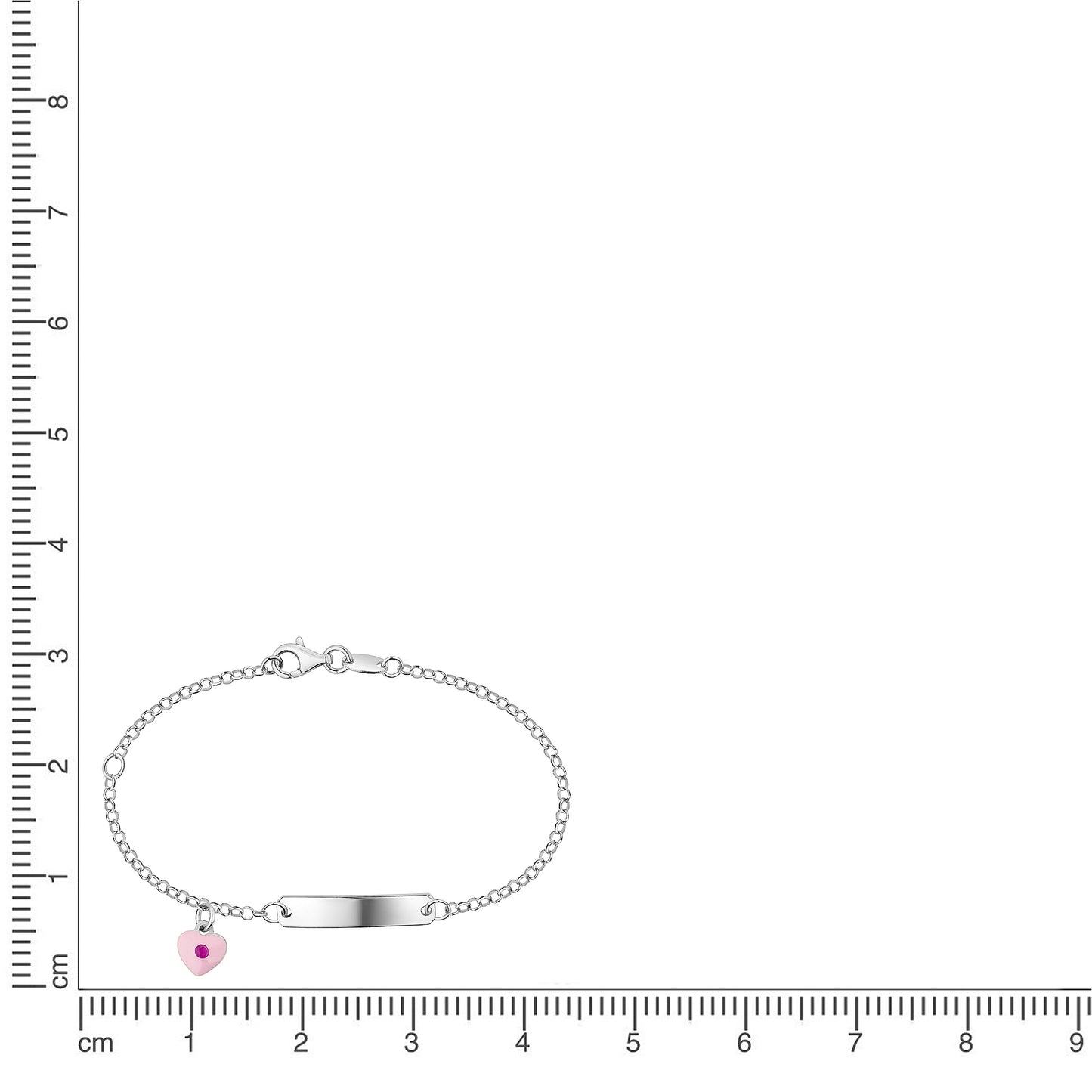 Armband Ankerkette 925/- Sterling Silber rhodiniert 14+2,5cm Kristall