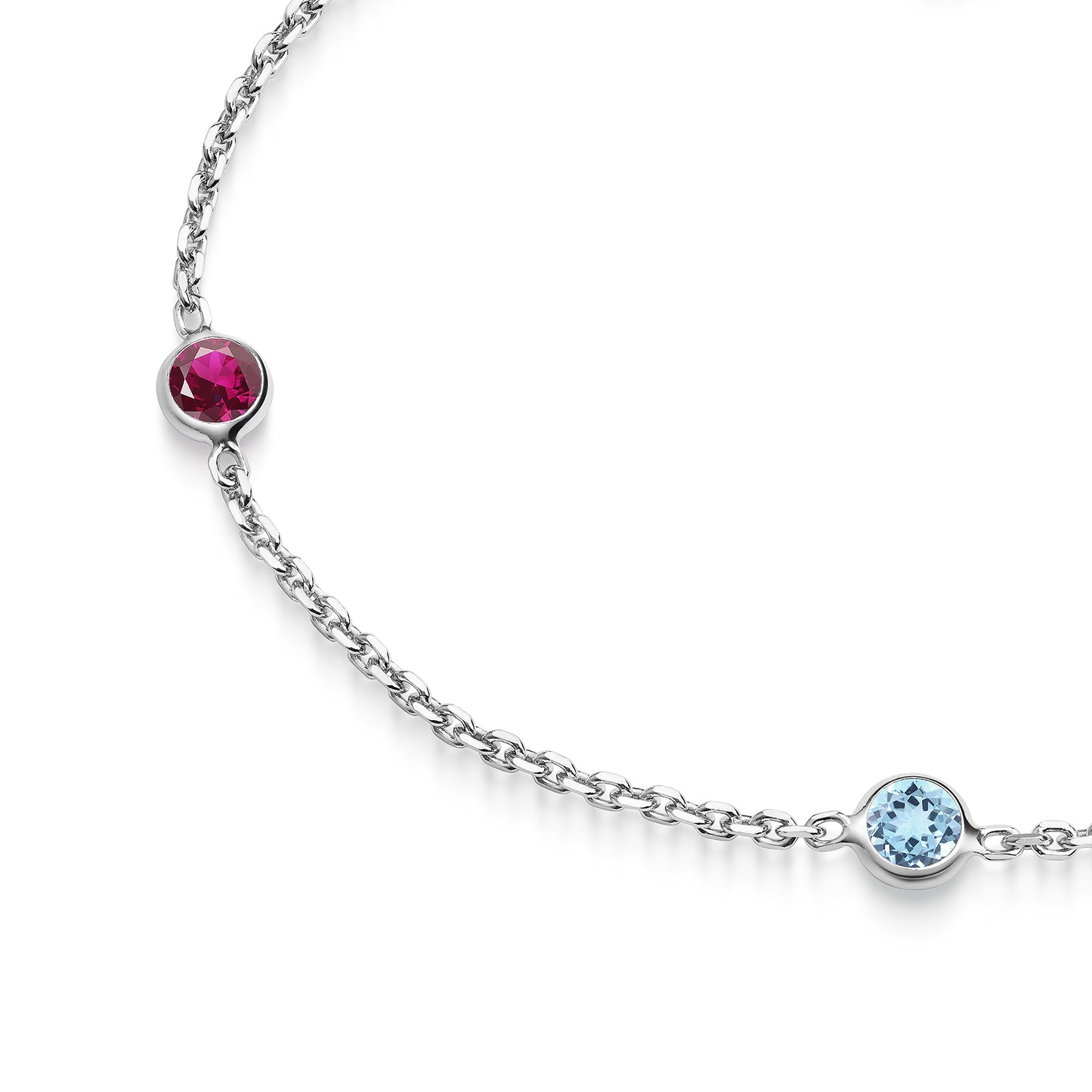 Armband Ankerkette 925/- Sterling Silber rhodiniert 18,0cm Zirkonia