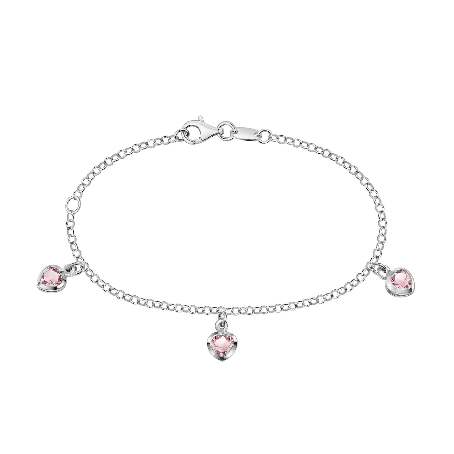 Armband Ankerkette 925/- Sterling Silber rhodiniert 14+2,5cm Zirkonia