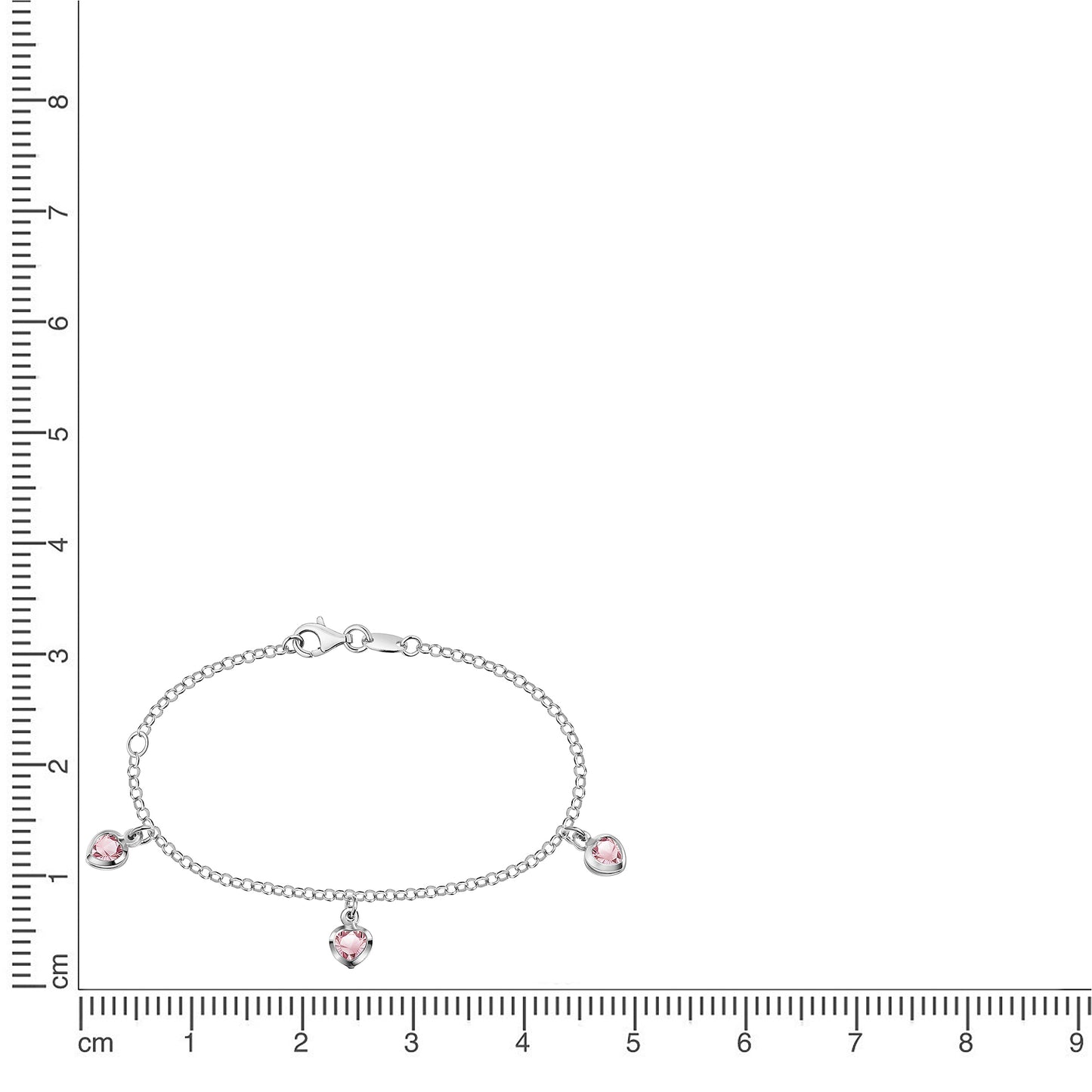 Armband Ankerkette 925/- Sterling Silber rhodiniert 14+2,5cm Zirkonia