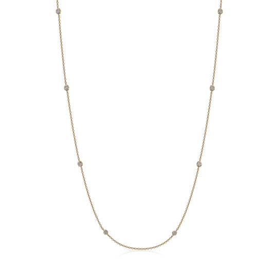 Collier Ankerkette 375/- Gold vergoldet 45,0cm Zirkonia