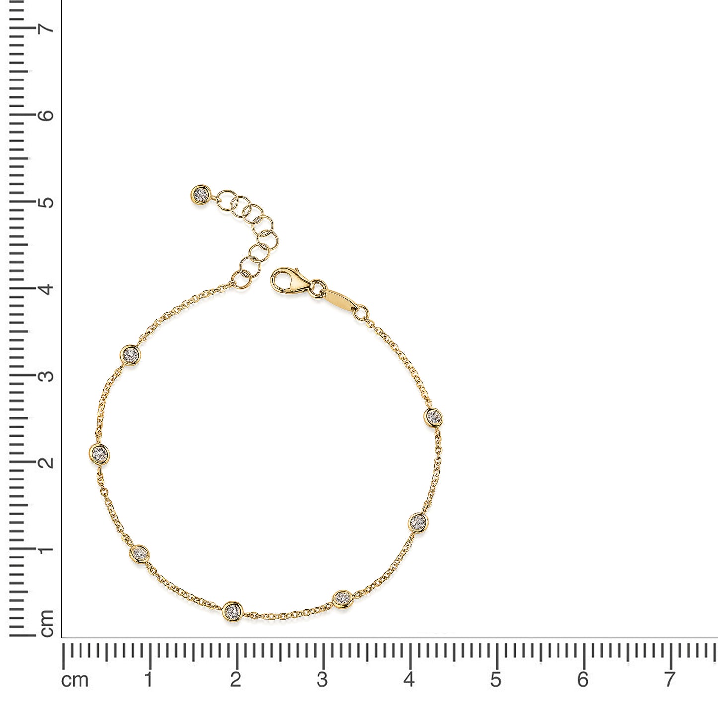 Armband Ankerkette 375/- Gold 16+2cm Zirkonia