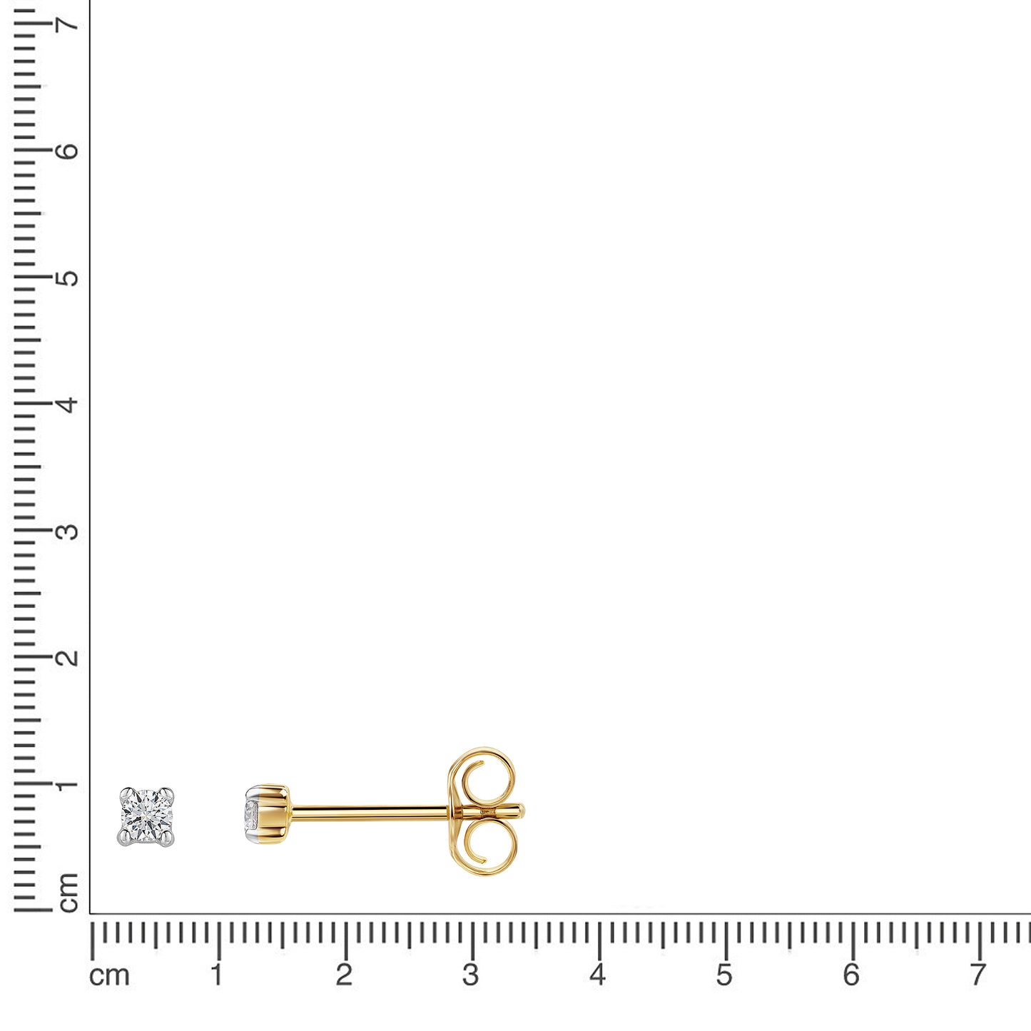 Ohrstecker 585/- Gold rhodiniert (teil) 0,3cm Brillant 0,10ct.