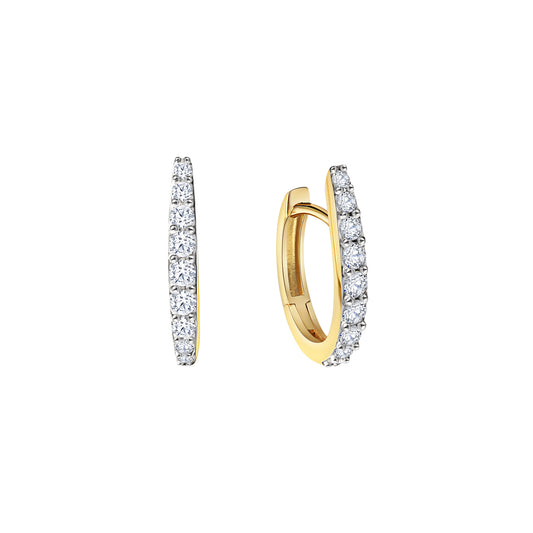 Klappcreolen 585/- Gold 1,5cm Zirkonia