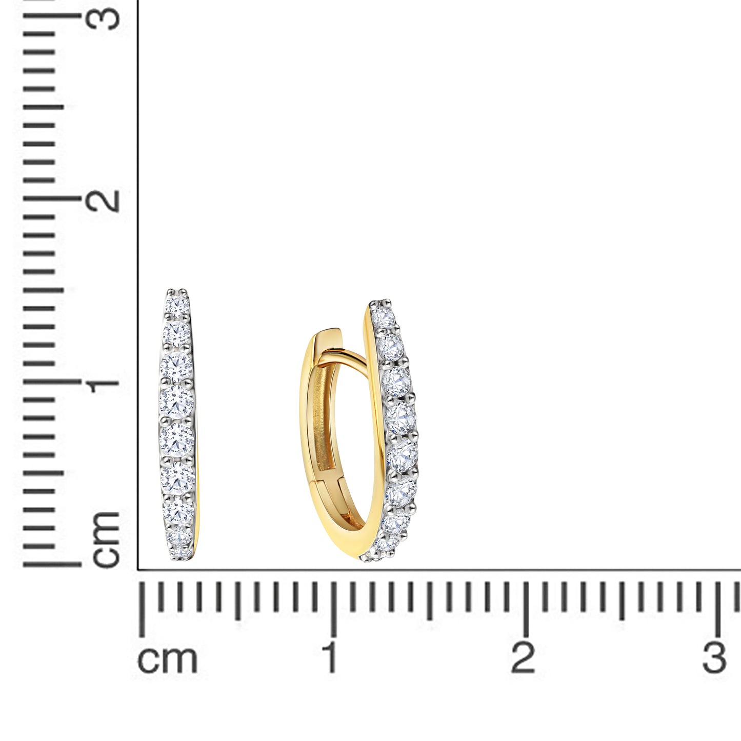 Klappcreolen 585/- Gold 1,5cm Zirkonia
