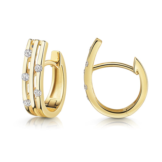 Klappcreolen 375/- Gold 1,5cm Zirkonia