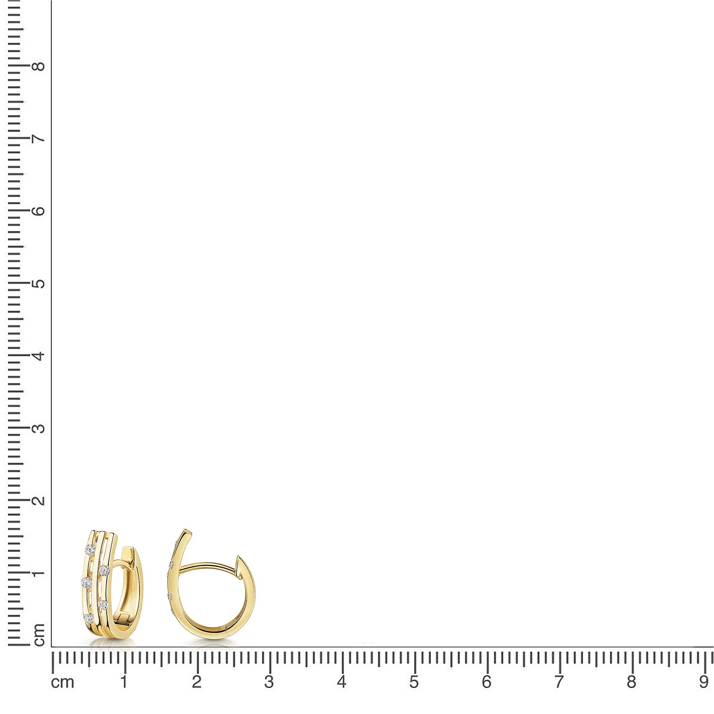 Klappcreolen 375/- Gold 1,5cm Zirkonia